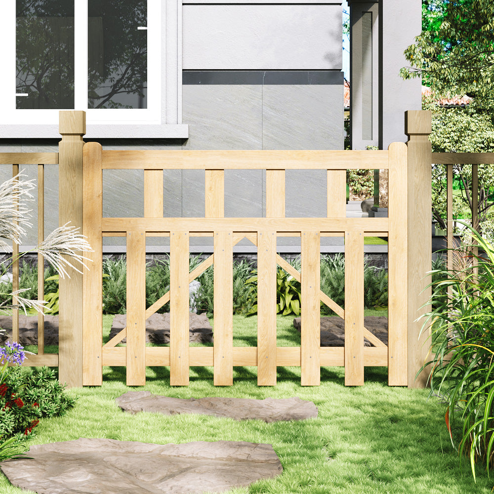 90cm/120cm W X90cm H Outdoor Wooden Garden Gate Fence Door | 120cm | Natural