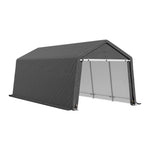 8x12ft Garden Storage Shed Tent, Portable Shed Shelter With Galvanised Steel Frame | Small | Dark Grey