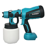 Cordless Paint Sprayer 18v Electric Spray Gun 1000ml Hvlp 6 Nozzles | Blue