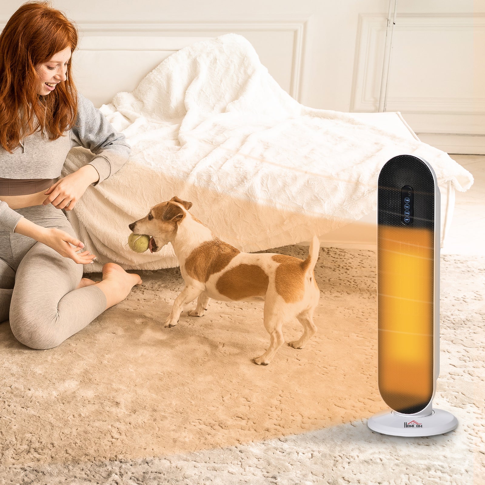 Ceramic Space Heater Tower Heater With Oscillation | One Size | White