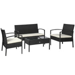4pc Rattan Sofa Bistro Set Conservatory