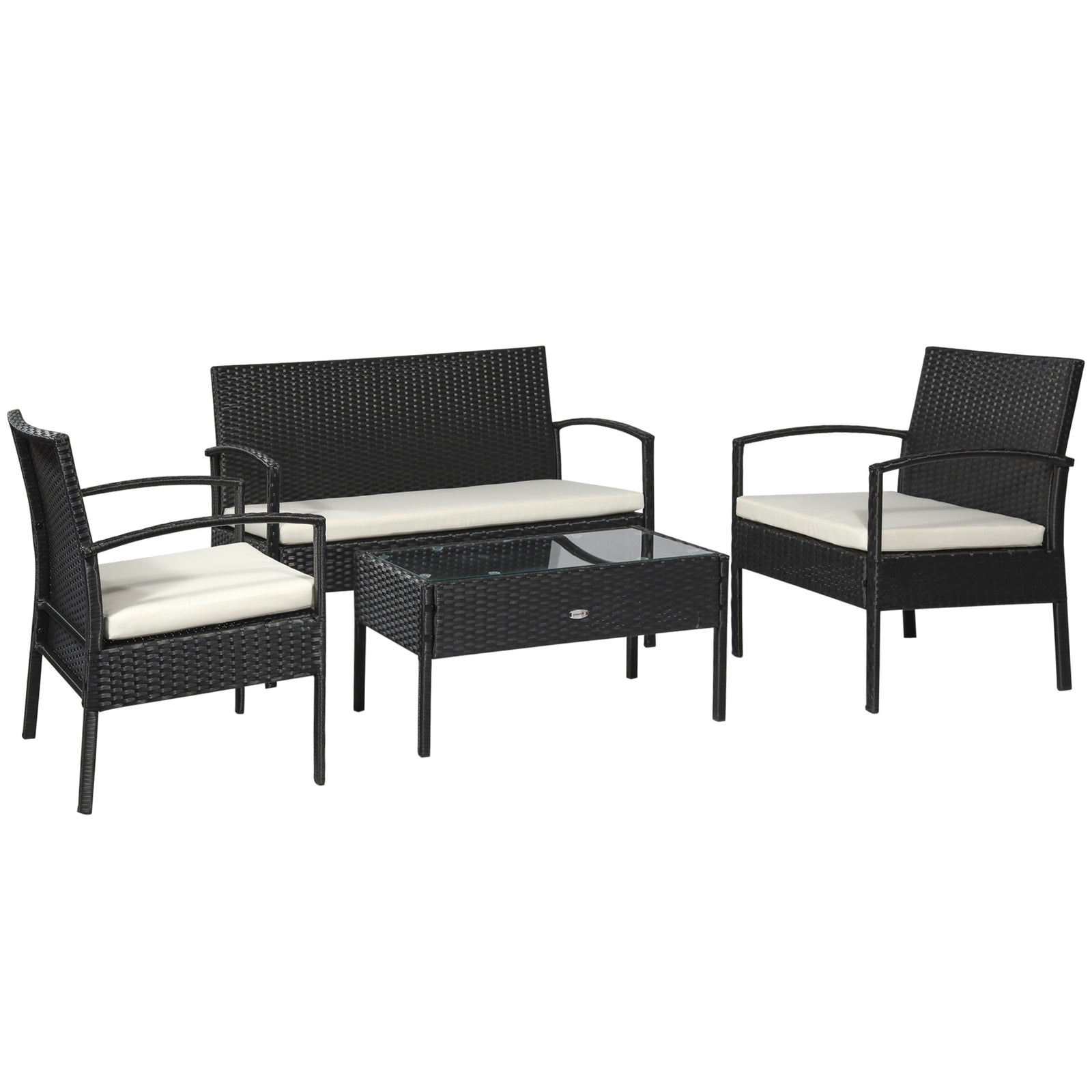 4pc Rattan Sofa Bistro Set Conservatory