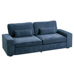 2-seater Chenille Upholstered Sofa With Pillows | Blue