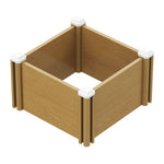 Square Raised Garden Bed Planter Box, Wood-grain Pp Plastic With Open Bottom, Outdoor Vegetable & Flower Bed