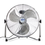 Floor Fan High Velocity Portable Chrome Fan Adjustable 3 Speed Standing Industrial Large Cooling Metal Gym Fan | 16" | Silver