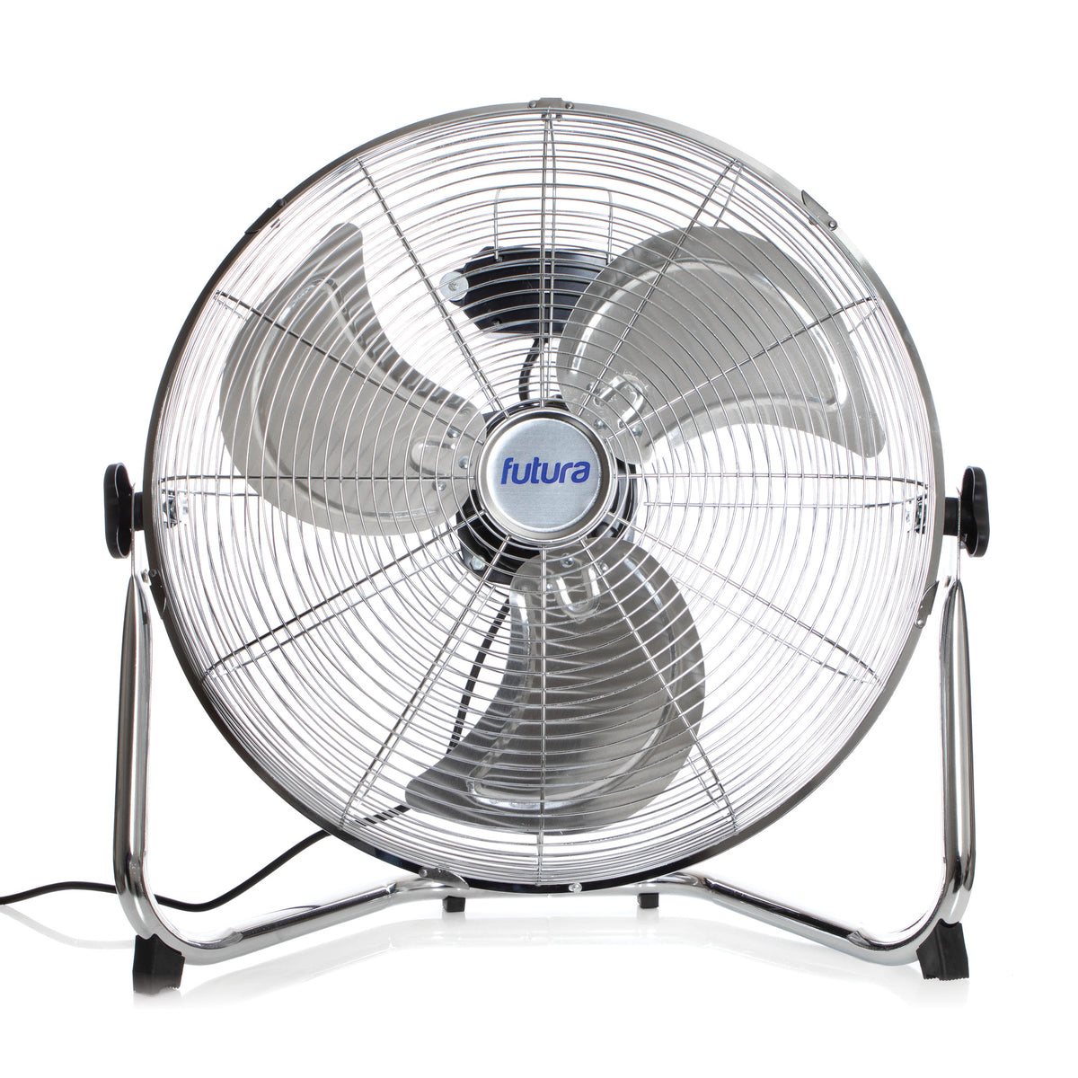 Floor Fan High Velocity Portable Chrome Fan Adjustable 3 Speed Standing Industrial Large Cooling Metal Gym Fan | 16" | Silver