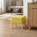 Linen Upholstered Footstool | Yellow