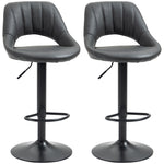 Barstools Set Of 2 Swivel Pu Leather