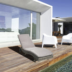 Outdoor Reclining Lounge Chair W/ Wheels - Grey