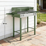 Charcoal Spit Roasting Machine W/ 3-tier Grill Grate | Dark Green