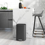 12/20l Kitchen Pedal Bin Metal Rubbish Bin Soft-close Lid | Large | Black