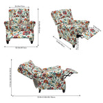 Breeins Floral Linen Upholstered Recliner Chair With Footrest & Adjustable Backrest