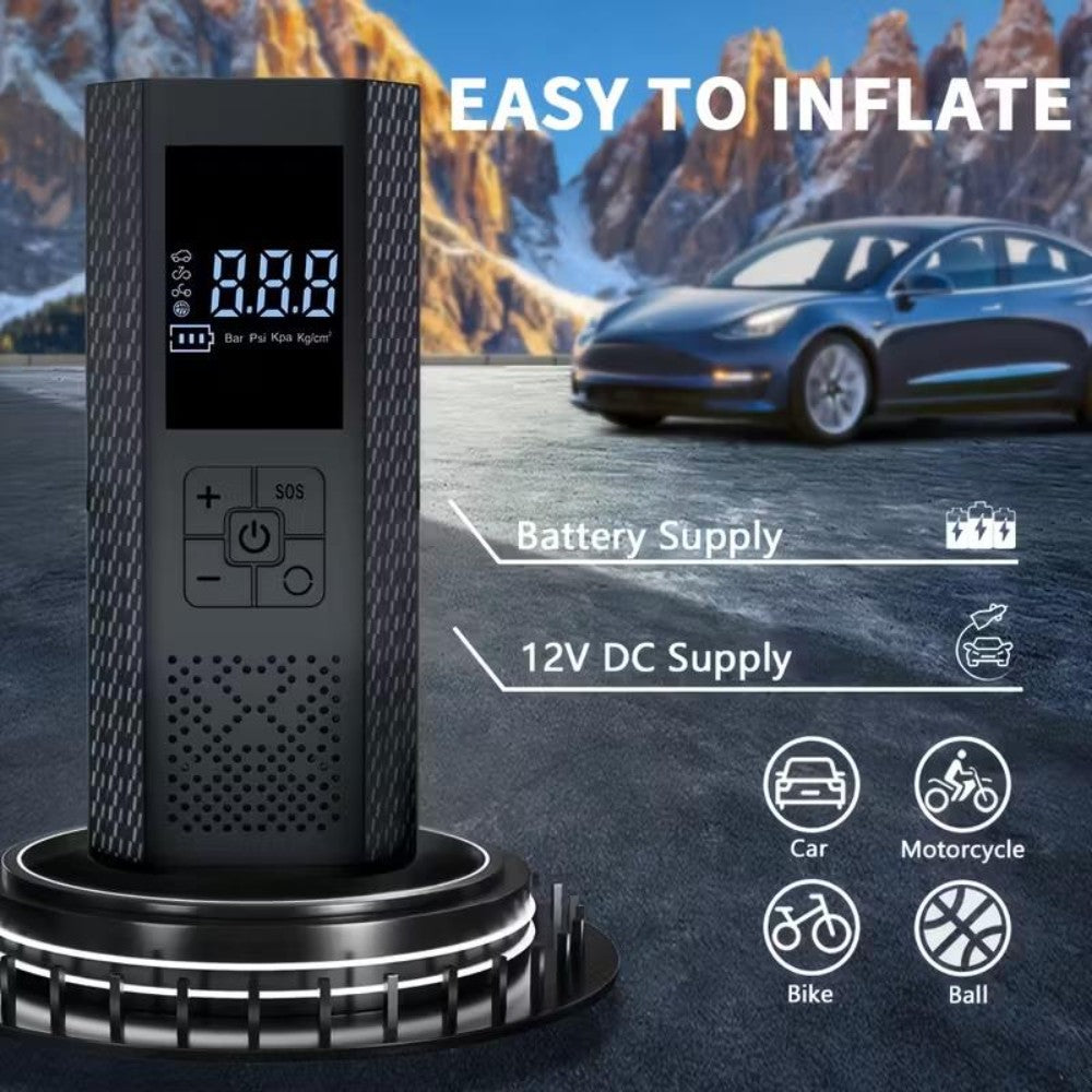 Dyzi 150psi Portable Cordless Tyre Inflator Led Display And Usb Charging