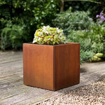 Pre Rusted Metal Planter Cube 50cm X 50cm