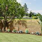 180cm W X 90cm H Garden Privacy Wooden Fence Panel, Solid Pine Slatted Outdoor Fence With Water-based Finish