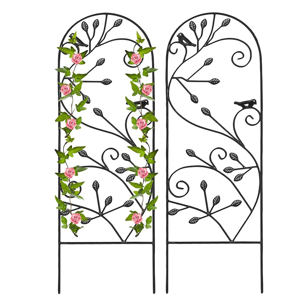2 Pack Of Metal Garden Trellis Potted Climbing Plants Rack