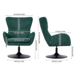 Tufted Swivel Accent Armchair With High Back & Armrests, Comfortable Upholstered | Dark Green