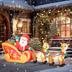 7.9ft Christmas Inflatable Santa On Sleigh, Blow Up Decoration