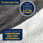 Sherpa Fleece Electric Heated Throw Over Blanket Double Polyester 160cm X 120cm | L | Grey
