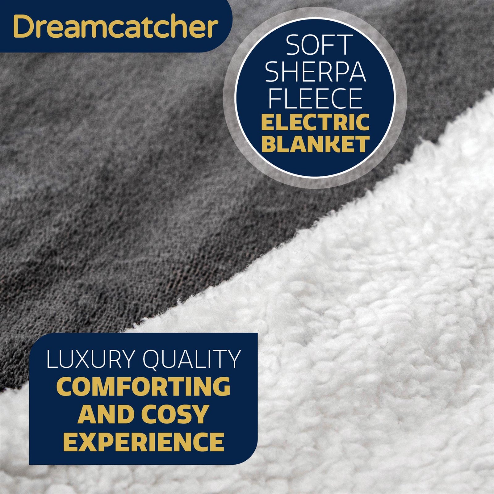 Sherpa Fleece Electric Heated Throw Over Blanket Double Polyester 160cm X 120cm | L | Grey