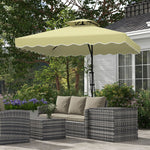 2.5m Square Cantilever Parasol W/ Ruffles | Beige