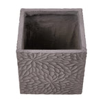 Patterned Cement Flower Pot With Drainage Modern Textured Concrete Planter | Small | Charcoal Grey