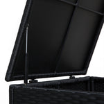 Rattan Furniture Sofa Storage Table Set W/ 2 Drawers Table | Black