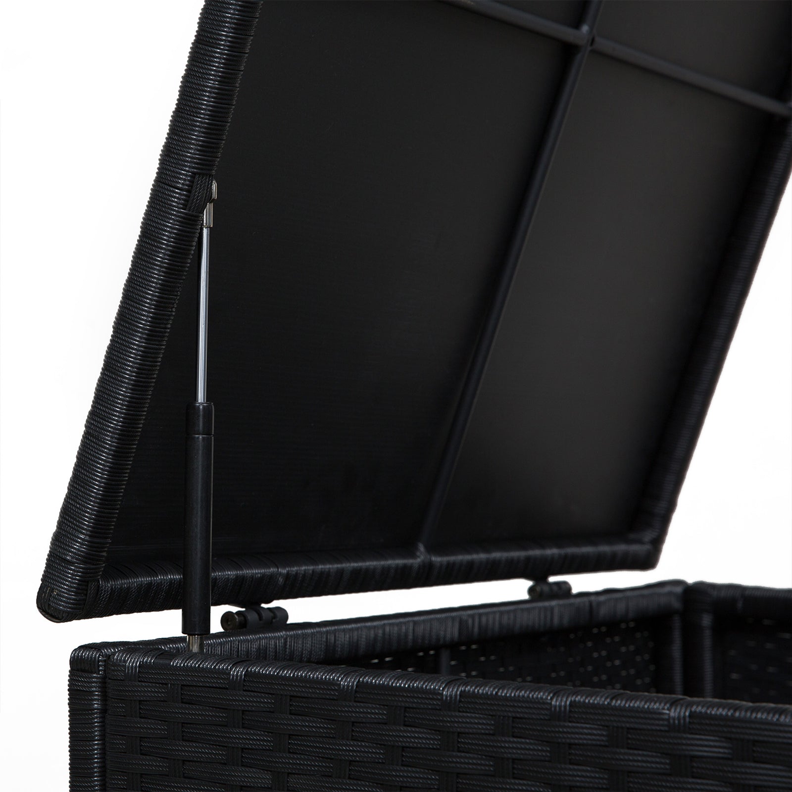 Rattan Furniture Sofa Storage Table Set W/ 2 Drawers Table | Black