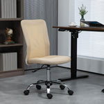 Armless Mesh Office Chair 5 Wheels | Beige