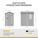 4x6 Ft Outdoor Garden Plastic Storage Shed | Grey