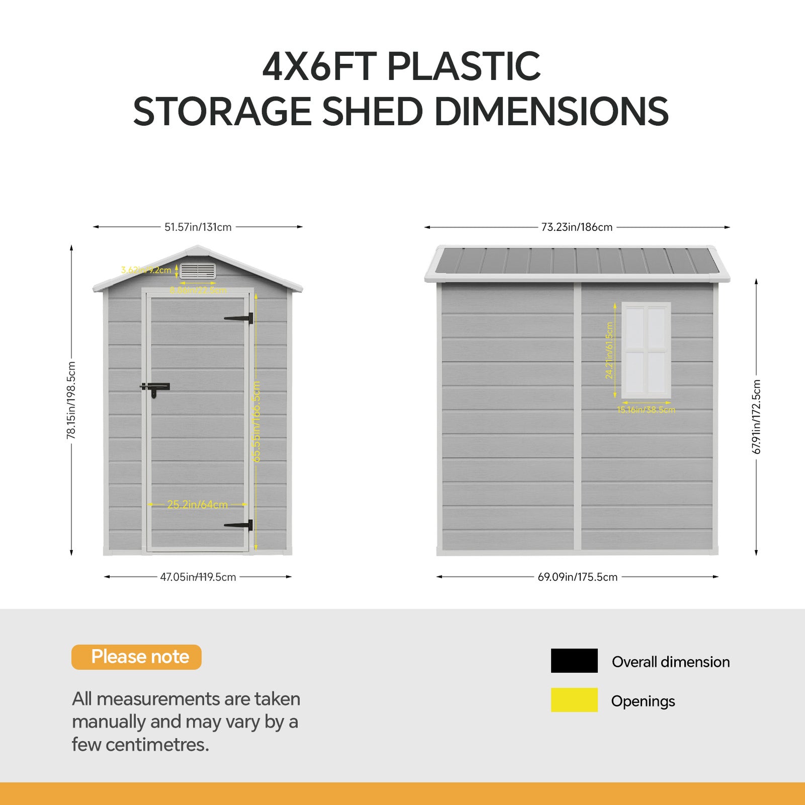4x6 Ft Outdoor Garden Plastic Storage Shed | Grey