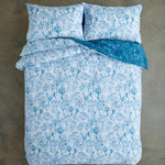 Cow Parsley Easycare Duvet Cover Set – 200tc Cotton Rich Botanical Bedding | Double | Blue
