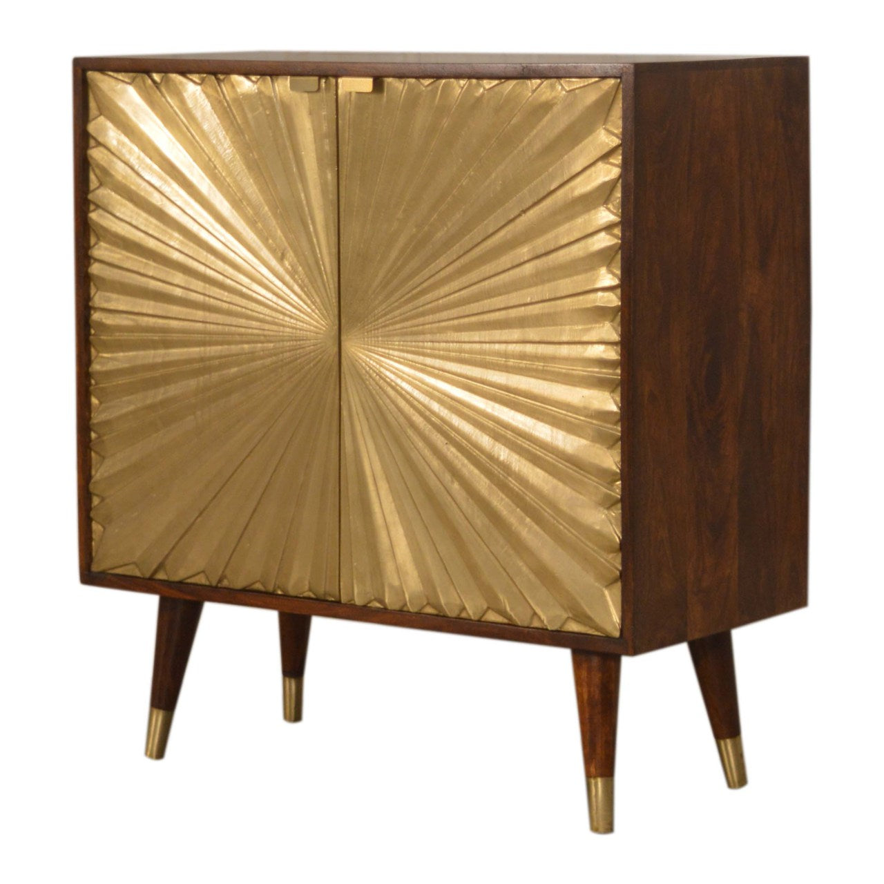 Artisan Furniture Solid Mango Wood Manila Gold Cabinet