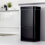 75l Sensor Recycling Bin With Food Caddy & 25 Bin Biodegradable Bags | 75L | Black