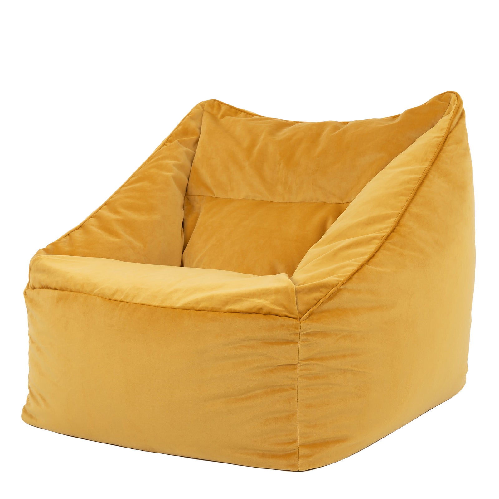 Natalia Velvet Armchair Beanbag | Yellow