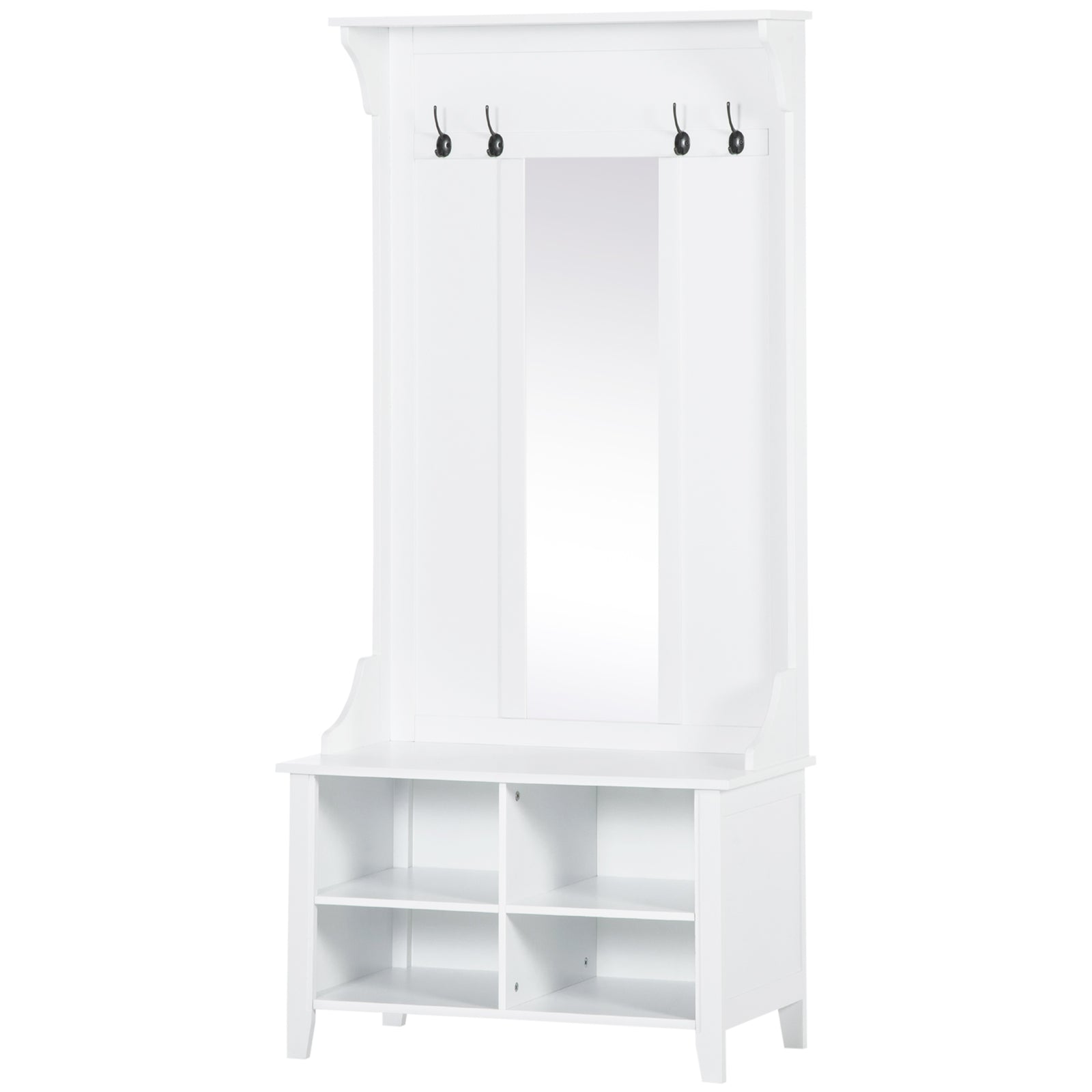 Hallway Furniture Set Shoe Bench Storage Mirror Cabinet