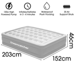 Premium Blow Up Inflatable Air Bed Mattress With Built In Pump Storage Bag Included (single,double, King) | King | Grey