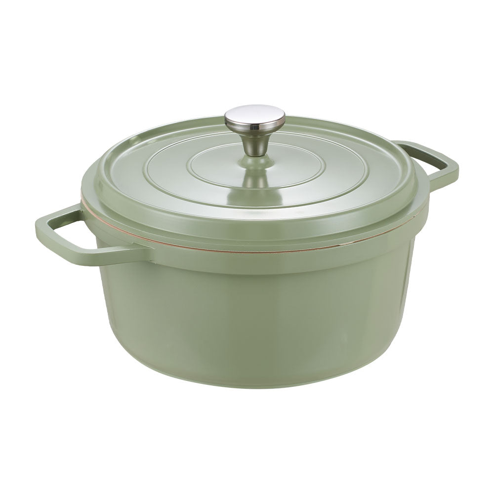 2.75l Enameled Cast Aluminium Dutch Oven With Lid | Light Green