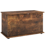 Storage Chest With Safety Hinged Lid, 102l Storage Box | Rustic Brown