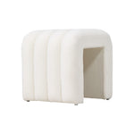 Modern U-shaped Upholstered Footstool | One Size | White