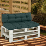 2pcs Garden Tufted Pallet Cushion Seat Pad, Back Cushion | Dark Gray