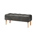 Velvet Storage Bench With Rubber Wooden Leg