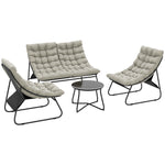 4 Pc Garden Furniture Set With Loveseat, Chairs, Table | Light Grey