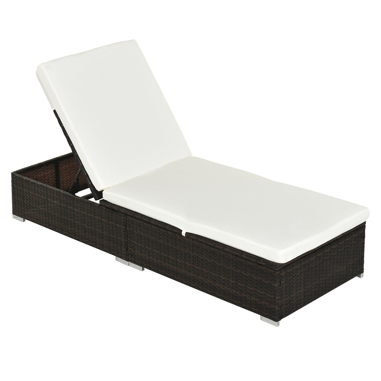 Garden Sun Lounger Rattan Recliner Lounger Chair  Set Of 2 | Brown