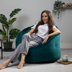 Sirena Scallop Chair Bean Bag & Footstool | Teal