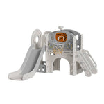 Toddler Slide And Climber Playset With Basketball Hoop And Telescope Fun Outdoor Activity Center For Kids | Grey