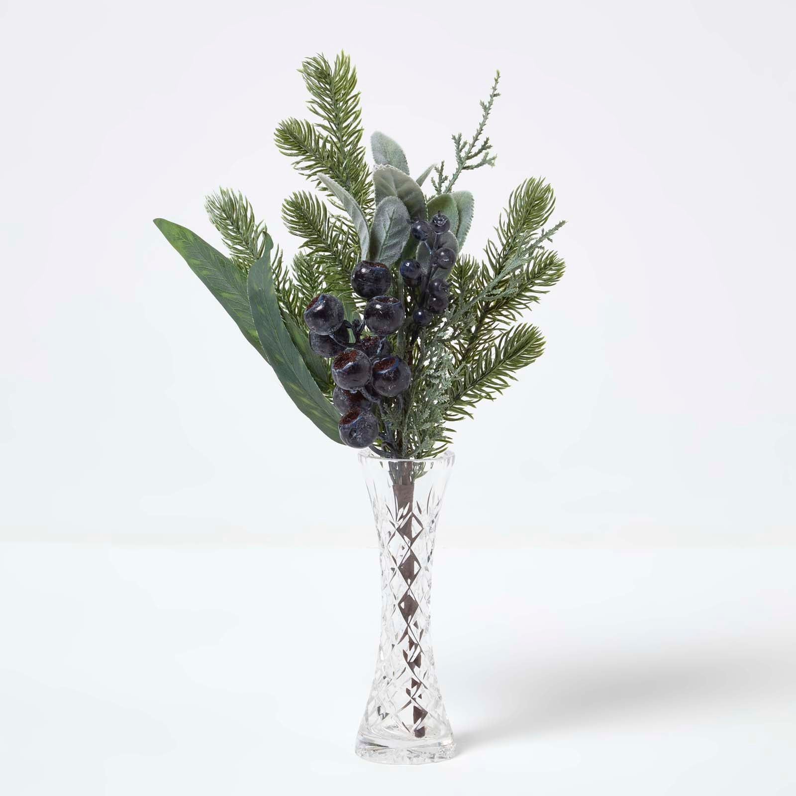 Artificial Large Blueberry Stem, 45 Cm