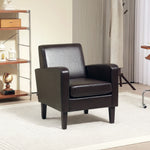 Modern Armchair Accent Chair With Rubber Wood Legs | One Size | Brown