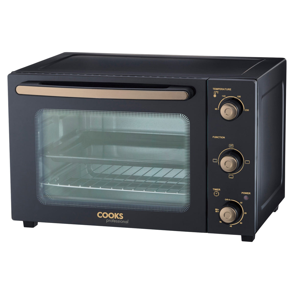 34l Mini Oven Grill Tabletop Counter Top Multi Fuction Cooker Black  Copper | Black & Gold