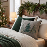 Chenille Feel Christmas 3 Trees Throw Cushion - 45 X 45 Cm